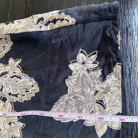 Banana Republic Silk Dress  Womens 6 Black Beige Floral Wedding Romantic Whimsy - Picture 9 of 13